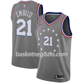 Canotte Uomo Philadelphia 76ers Joel Embiid 21 2018-19 Nike City Edition Grigio Swingman